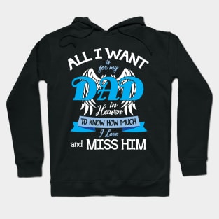 All I Want Is For My Dad In Heaven To Know How Much I Love And Miss Him Happy Father July 4th Day Hoodie